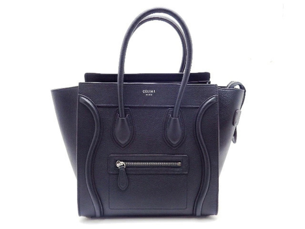 Celine Tote Bag Luggage Shopper Calf Black